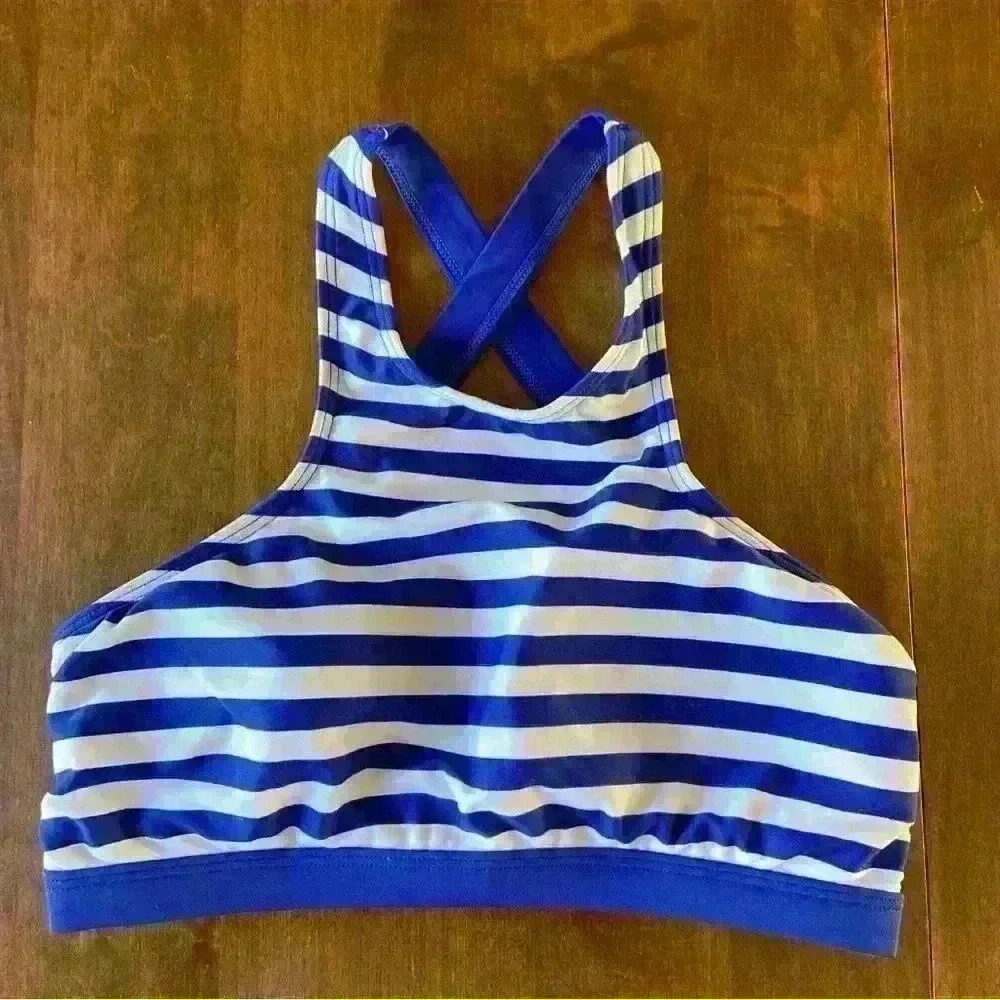 Michael Kors High Neck Bikini Top Blue sz Medium